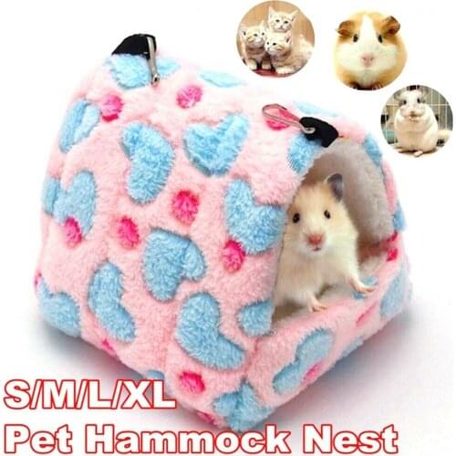 Plush Soft Hammock Nest Guinea Pig Bed Pet Rat Hamster Cage Sleeping Warmer House Small Animals Products Hamster Accessories