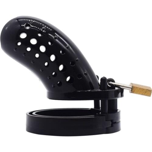 Porous Cock Cage With 5 Size Rings Plastic Male Chastity Device Brass Lock Number Tags Sex Toys Penis Ring Man Sex Products