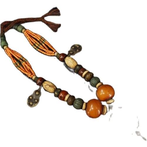Early collection of Tibetan collection of old Duobao Necklace family collection
