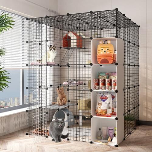 Pet Fence Iron Fence Puppy House Dogs Iron Crate Black House, Dog Cage & Pens Dog Bunny Games Cage Can Be Spliced And Assembled
