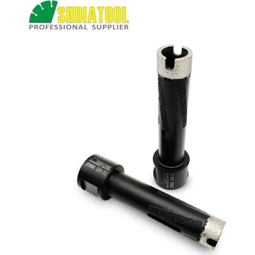 SHDIATOOL 2pcs Laser Welded Diameter 20mm Diamond Dry Drilling Core Bits With Side Protection 5/8-11 Thread