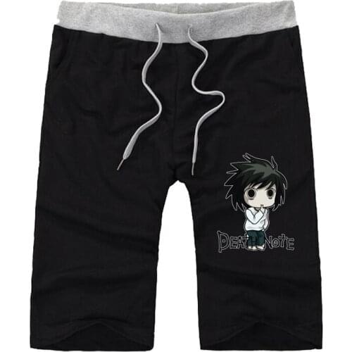 Japan anime Death Note shorts Men Casual Summer Short Sweatpants Breathable Elastic Waist shorts teenagers cotton Short Pants