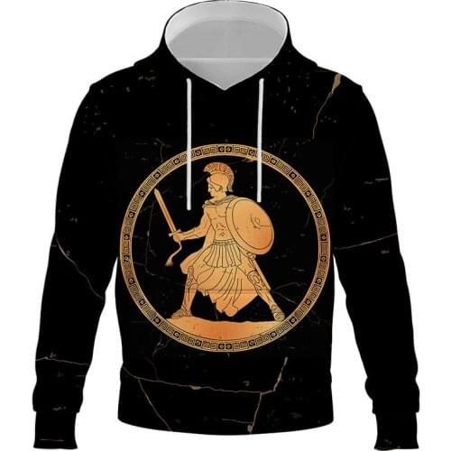 Men Hoodies 3D Ancient Greek warrior figure print Mens Sweatshirt Classical Fashion Unisex European sizes hooded sweatshirts