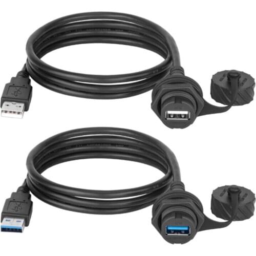 G32B USB 2.0 3.0 Socket Male to Female Extension Cable IP67 Waterproof Panel Mount Connector Cord