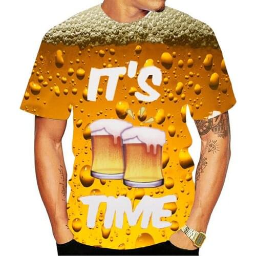 20 years old Beer Harajuku 3D printed street casual short-sleeved fun novelty T-shirt short-sleeved shirt unisex clothing