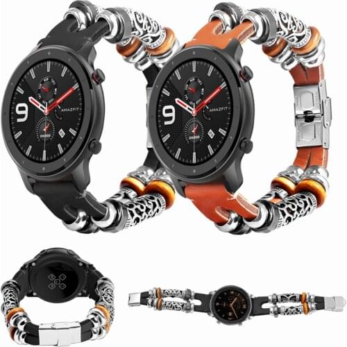 20mm Vintage Leather Strap For Amazfit Gtr Band For Xiaomi Amazfit Gtr 42mm Watchband Retro Bracelet For Huami Amazfit Bip Lite
