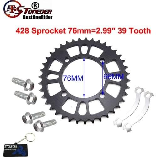STONEDER 428 76mm 39 Tooth Rear Chain Sprocket For 50cc 90cc 110cc 125cc 150cc 160cc Chinese Pit Dirt Trail Bike Motorcycle