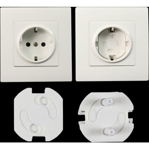 10 pieces of baby safety revolving cover 2 hole round European standard child anti-electric protection socket plastic safety loc