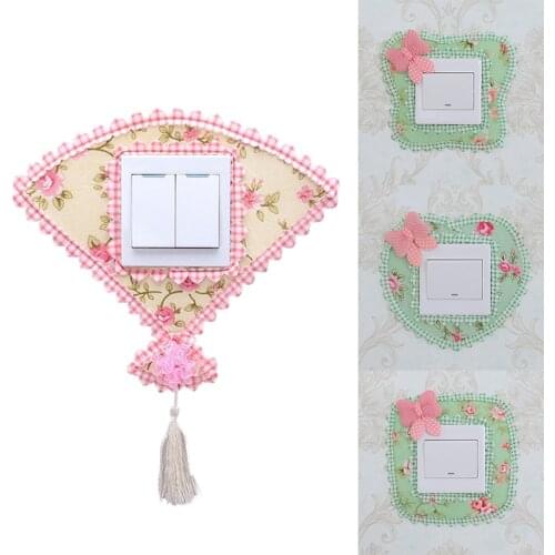 Switch Protection Cover Fabric Lace Wall Stickers Creative Living Room Bedroom Lamp Socket Dustproof Decoration Simple Modern