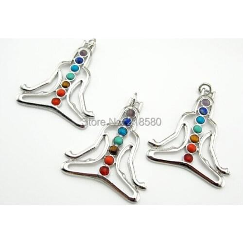 H-SP113 Yoga Jewelry Chakra Pendant Silver
