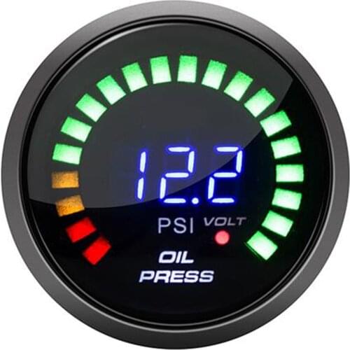 2inch 52MM Digital Smoked 20 LED Psi Oil Press Meter Gauge With Sensor 1/8 NPT car meterfuel pressure gauge compression tester