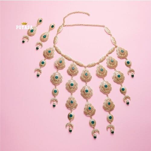 2020 June Moroccan Caftan wedding jewelry set for women fashion jewelry set copper high quality jewelry set