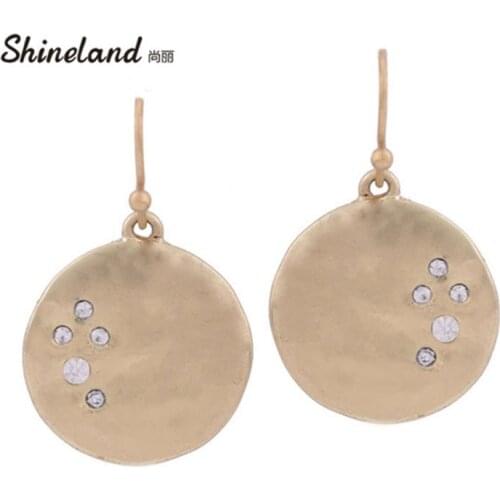 2020 Fashion Design Jewelry Round Shaped Shiny Crystals bijoux\trendy Pendant Statement Dangle Earrings for women
