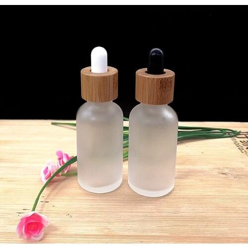 30ml frosted dropper bottle with bamboo lid