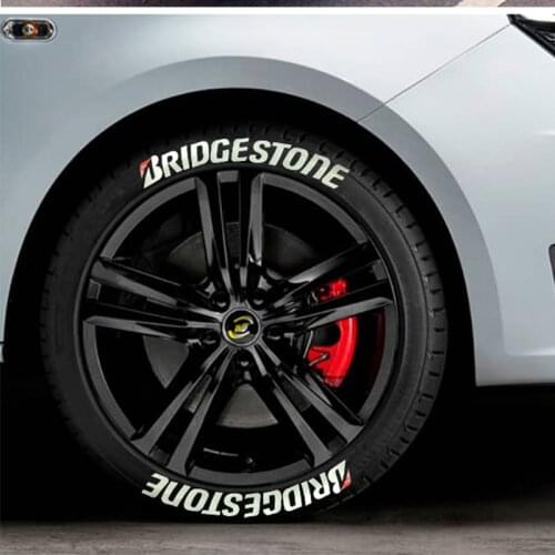8 Sets 3D Car Tire Letter Stickers Stereo Car Tire Decoration Motorcycle Tire Stickers Wheel Personality Modified