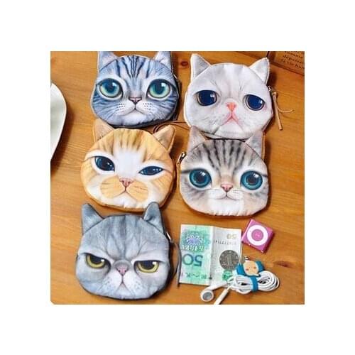 Free ship!1lot=12pc!Cute creative cat cloth coin bag / animal small Purse /nice mini pouch/packaging bag