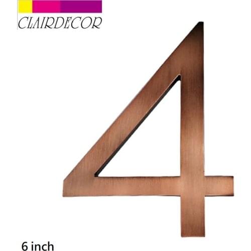 Big Floating House Number Aged bronze 15cm Modern Building Signage Outdoor Huisnummer Numeros Casa Door Numbers Address Plate