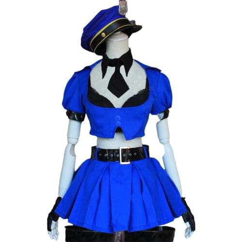 Brdwn the Sheriff of Piltover Womens Officer Caitlyn Cosplay Costume Uniform Suit