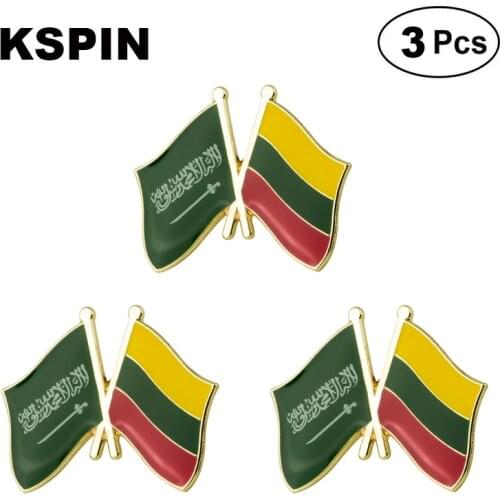 Saudi Arabia & Lithuania Frendship Lapel Pin Brooches Pins Flag badge Brooch Badges