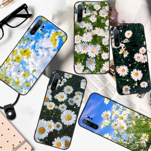 Wild daisy flowers chrysanthemum pattern Phone Case For Huawei honor Mate P 10 20 30 40 i 9 8 pro x Lite smart 2019 nova 5t