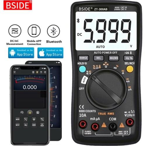 BSIDE Digital multimeter Wireless Technology Ammeter True RMS Auto Rang Intelligent analog Voltmeter Capacitor Tester DIY Tool