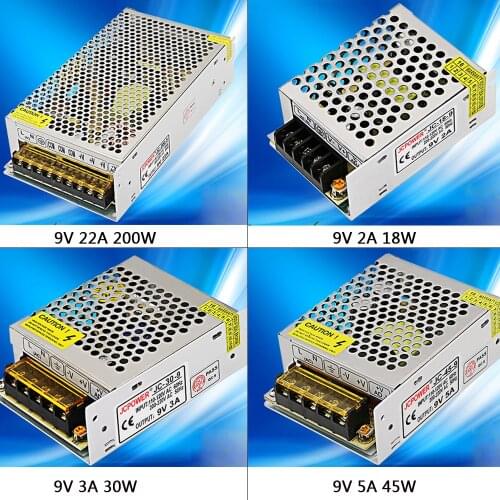 DC9V 2A/3A/5A/22A/30A Regulated Switching Power Supply AC110V 220V to DC 9v led Driver Transformer For LED Strip Light CNC
