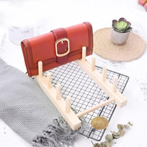 Wooden Display Shelf Mobile Book Wallet Rack Wallet Display Stand Holder Leather Handbag Purse Desktop Book Organizer Shelf