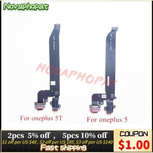 Novaphopat For Oneplus 1+ 5 A5000 / 5T A5010 Dock Connector USB Charger Charging Port Earphone Jack Flex Cable Module +tracking