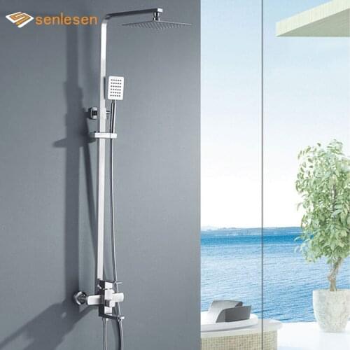 Senlesen Shower Set 304 Stainless Steel Faucet Bathroom Shower Rain Shower Set Home Wall-Mounted