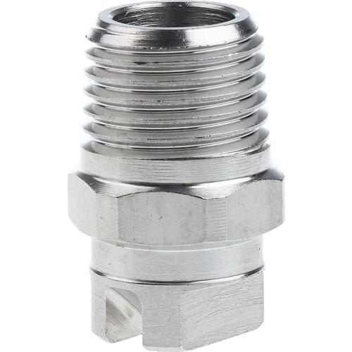 High Pressure Washer Spray Fan Nozzle, 1/4" Screw Type 65 Degree Stainless Steel
