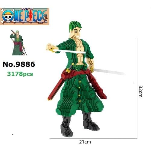 HC Magic Blocks Cartoon Model Building Toy Anime Auction Figures One Piece Brinquedos for Children Gift Christmas Present