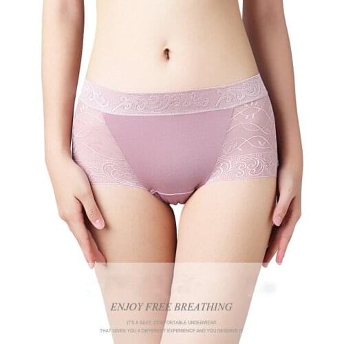 Cotton Cortch Panties Big Size Large Sizes Ladies Underwear Hollow Lace Shorts Women Bottoms Modal Material Mid-rise Briefs