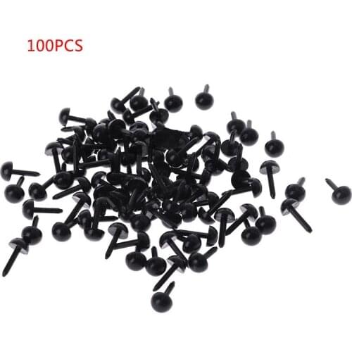 100Pcs 3mm/4mm/5mm/6mm DIY Doll Puppet Plastic Black Pin Safety Eyes For Handmade Teddy Bear Doll Craft Children Kids Toy