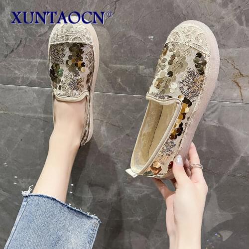 New Fashion Colorful Sequins Women Summer Loafers Hollow Mesh Slip On Women Casual Shoes Flat Loafers For Women Zapatillas Mujer
