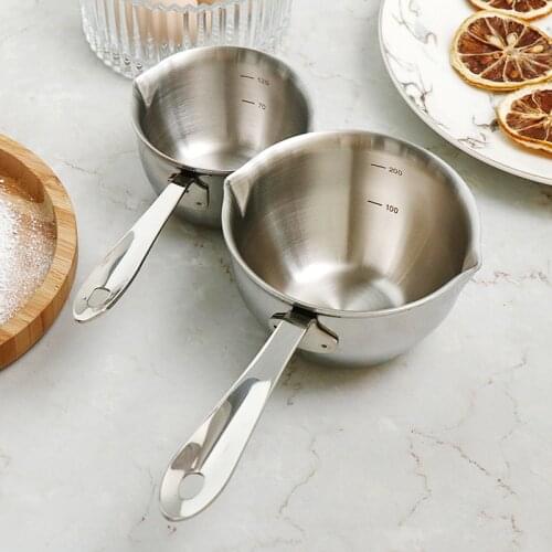 120/200ML Stainless Steel Milk Measuring Pot Frothing Espresso Coffee Pots with Long Handle Craft Coffee Cappuccino Cups Pot