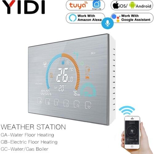 WiFi Thermostat Programmable Temperature Controller Underfloor Water/Gas Boiler Weather Station Tuya Smart Alexa Voice Control