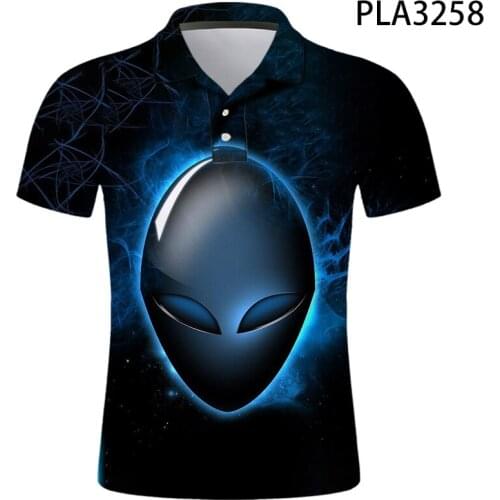 Polo Homme Movie Alien Fashion Streetwear Men Shirts Casual Hombres Harajuku Cool 3D Printed Short Sleeve Ropa De Hombre