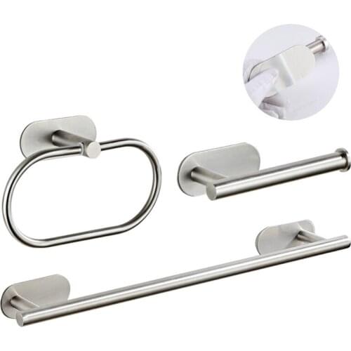 Bathroom Hardware Set Stainless Steel 304 Chrome Polished Towel Bar Toilet Paper Holder Towel Ring Bathroom Accessories