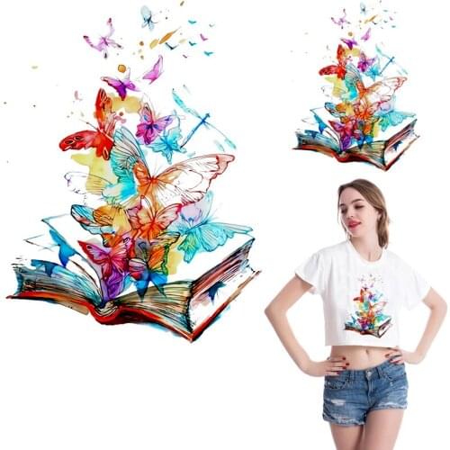 Butterfly Patches Little Princess Stripes Embroidered Iron on Patches For Clothing Love Petals Stickers For Clothes Applique DIY