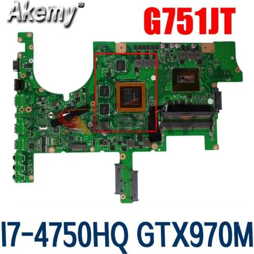 G751JT original mainboard with I7-4750HQ CPU GTX970M-3GB For Asus G751JT G751JY G751JL G751J G751 laptop motherboard mainboard