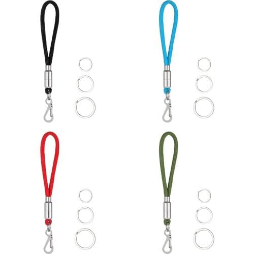 Outdoor Camping Climbing Carabiner Rope with Key Chain Hiking Belt Clips Key Anti-lost Safety Lock Lanyard Pendant Accessories