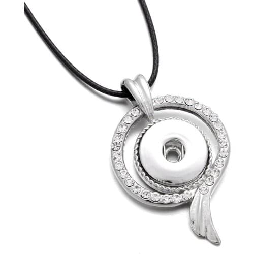 Wholesale 18mm Snap Button Necklace Crystal Pendant Necklace Fit Snap Jewelry For Women