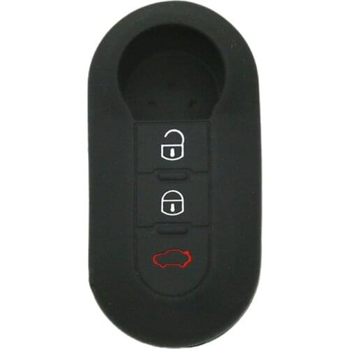 Portable Silicone Car Key Cases 3 Buttons Folding Remote Control Keychain Key Rings Protector Skin Cover