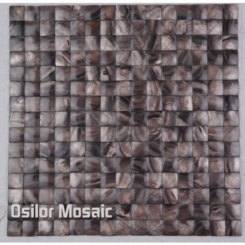 Grey color natural Chinese freshwater shell convex seamless mother of pearl mosaic tile for bathroom decoration wall tile
