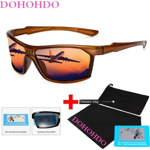 DOHOHDO Vintage Night Vision Sunglasses Mens Polarized Lens Gafas Masculino High Quality Reduce Glare Sun Glasses Goggles UV400