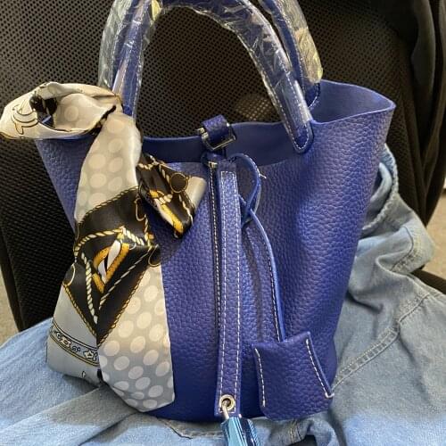 Genuine Leather Bucket Bag Women Mini Shoulder Bags Europe Style Tote Bag Candy Color Handbag For Women Pouch