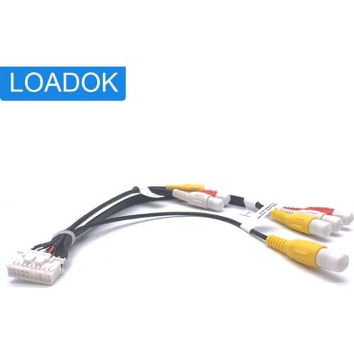 Universal 20 Pin Car Android DVD CD Navigation Radio 7 RCA Audio Out Video CCD In Wiring Harness Connector Adapter Cable