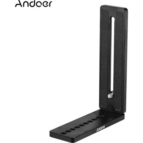 Andoer Universal L-Shape Plate Bracket With 1/4 inch screw Aluminium Alloy Camera Bracket with 3 screws and mini wrench