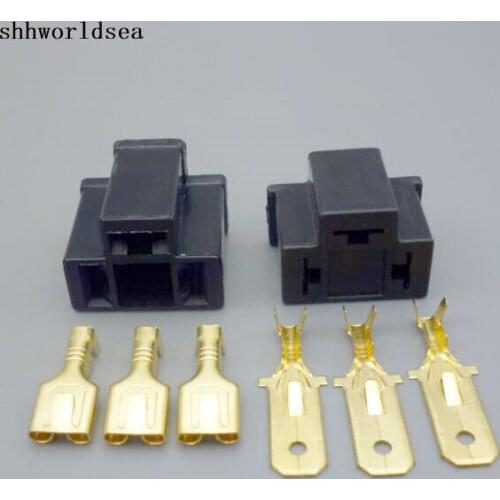 Worldgolden 5/10/50/100sets 7.8mm H4 HB2 9003 3Pin HID Bulb Xenon Light Socket Kit Male female Plug Adapter