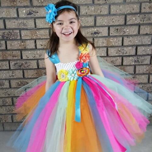 Candy Bright Color Girls Tutu Dress with Headband Spring Summer Short Dress for Photography Prop Birthday Party TS097